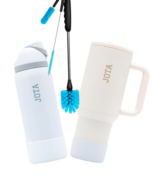 Botella bella + Mug JOTA + Limpiador de botellas
